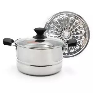 퀸센스 IH 인덕션 찜곰솥 다용도 냄비 26cm/자취생/신혼/작은/찜기/만두/떡/계란/고구마/국물/매운탕/라면
