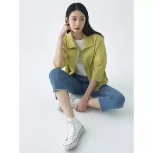 [지센] 여성 스판 스탠카라 집업 숏 점퍼 LSJPO351_GE