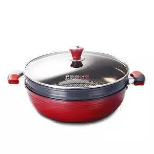 키친아트 투톤 경질 신비냄비 2단찜기 28cm 전골