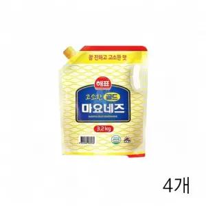 친절한탄씨 WL 해표 고소한 골드 마요네즈 3.2Kg X 4개 대용량 식당용 업소용 사라다용 비닐마요네즈