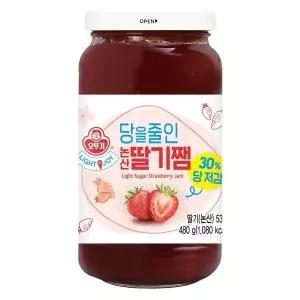 오뚜기 LIGHT 앤 JOY 당을줄인 논산 딸기쨈 480g 베이킹 초코 제과점 카페 디저트 빵