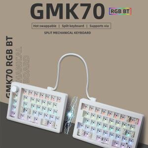 (키보드아니고 키캡입니다 )GMK70 분리형 기계식 키보드 키트 3 가지 모드 무선 블루투스  공학적 PC용 핫 스왑 개스킷
