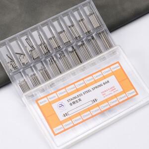 스테인리스 스틸 스프링 바 직경 1.3mm/1.5mm/1.8mm 길이 8mm-25mm 스트랩 링크 핀박스 포함 수리 도구 액