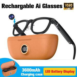 2026년형 AI 스마트 안경(충전 케이스 포함) LED 배터리 표시등 800W HD 카메라 영상 녹화 음악 재생 3600m