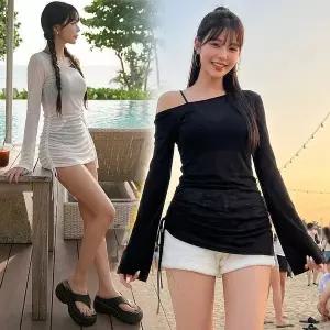 [유유존]블러셔링커버업 티셔츠 원피스 시스루 비키니 비치_P430259292