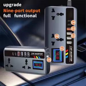 자동차 인버터 변환기 12V/24V 220V 고속 충전 포트 휴대용 자동차 충전기 인버터 3 USB 포트 차량용 인버