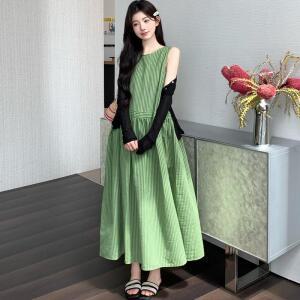 EAMT 여성 여름 선크림 가디건 + 흰색 줄무늬 조끼 스커트 임산부 양복 EUNG