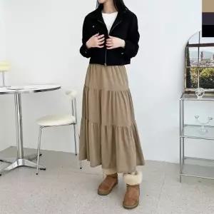 여성 러블리 3컬러 골덴 롱 스커트 DJJ-FW1044W