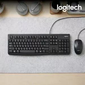 국내정품 로지텍 MK120 New 유선 키보드 마우스 세트 블랙 키스킨포함 한글자판/KH