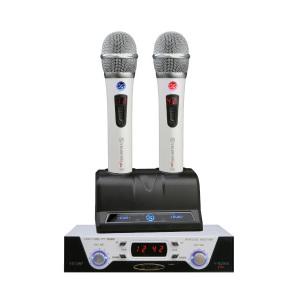 국산 2채널 900Mhz 충전식 무선마이크시스템 노래방 행사 보컬용