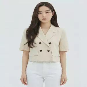 [반에이크][반에이크] 더블버튼 반소매 자켓_VB34JKM101Z