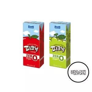 피크닉 제로 사과 200ML 24팩 + 피크닉 제로 청포도 200ML 24팩