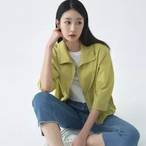 [지센] 스판 스탠카라 자켓형 집업 숏 점퍼 LSJPO351_GE