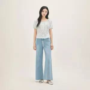 [스타필드 고양 로엠] 린넨 와이드 데님 (숏ver.) RMTJG25G01