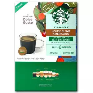 코스트코 돌체구스토 스타벅스 하우스블렌드 디카페인 아메리카노 커피 캡슐 480g(8g x 60개)