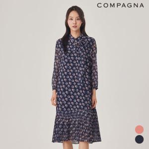 꼼빠니아 밑단 플리츠 쉬폰 원피스_CACS2-WOP150