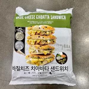 신세계푸드 바질치즈 치아바타 샌드위치 4입 780g