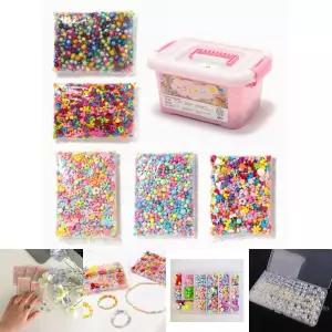 대용량 비즈 세트/공작/공예/놀이/재료/만들기/DIY/키트/목걸이/반지/팔찌/부자재/돌봄교실/마스크줄/키링