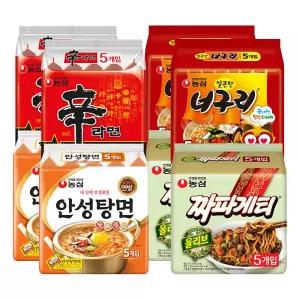 신라면(10)+안성탕면(10)+너구리(10)+짜파게티(10) (총40개)