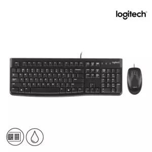 로지텍코리아 MK120 유선 키보드 마우스 세트 블랙 한글 자판 키스킨 포함