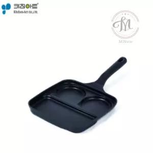 만트라샵 키친아트 인덕션 사각 3구 다용도팬 27cm 주방그릇 다용도조리팬 조리팬 요리팬 스텐팬 인덕션팬