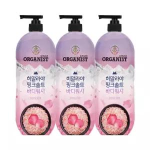 오가니스트 히말라야 핑크솔트 풍성한 거품 산뜻한 바디워시 900g 로즈향 x 3개