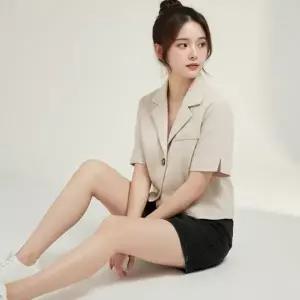 반팔 자켓 기본 캐주얼 블레이저 여성 크롭 자켓 여름