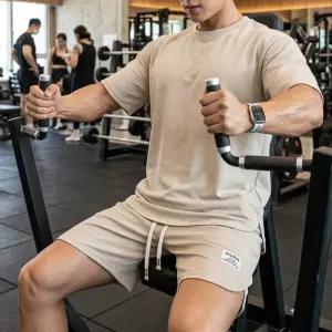 남자 여름 와플 반팔 트레이닝세트 셋업 운동복 츄리닝 러닝 반바지