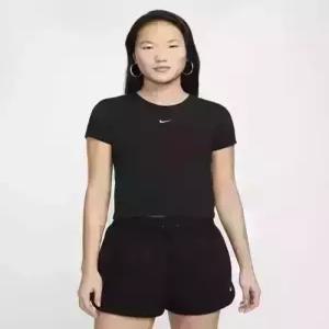 나이키 nike 스포츠웨어 칠 니트 크롭 티셔츠 W - 블랙화이트 FV5509-010