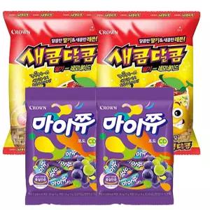 새콤달콤 딸기레몬200g 크라운 2개+마이쮸 포도92g 2개 수앤서3