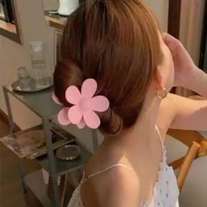심플 무광 왕꽃 올림머리 헤어 집게핀