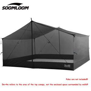 타프 원단 Soomloom 4M 타프용 메쉬 스크린 스커트가 포함된 초경량 모기장 텐트 여름 야외 캠핑용 방충 쉘터