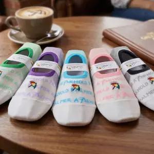 [아놀드파마]아놀드파마 미끄럼방지 여성용 면덧신 5켤레 SL025