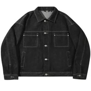트릴리온 워싱 스티치 데님자켓 (BLACK) 트러커 재킷 TRSJK01BK 여성