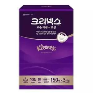 크리넥스 보습 에센스 로션각티슈 3겹 미용 갑티슈