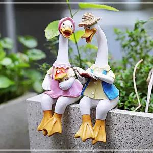 꾸미기 조각상 인형 모형 DD-12833 소품 세트 커플 조형물 2종 장식 모양 오리 정원