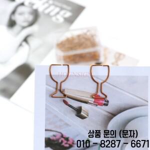 와인잔용 창의적인 디자인의 종이 클립 30개 로즈 골드 상자 플라스틱으로 포장된 크고 귀여운 금속
