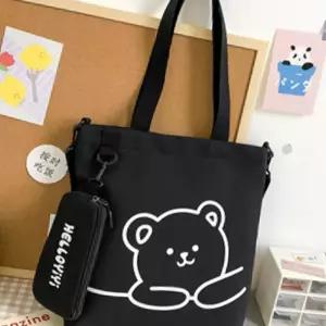 (다올)곰돌이 에코백 학생 실내화 주머니 보조 가방