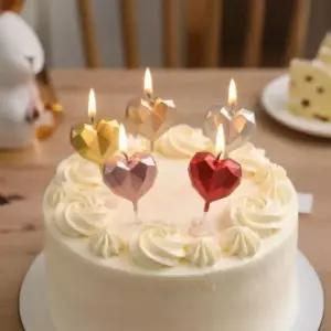 기념일 초 꽈배기 하트 축하 상들리에 양초 미니 생일 케이크 데코 파티 막대 촛대