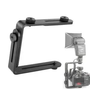 듀얼 L 플래시 확장 브라켓 플레이트 카메라 DSLR 액션캠 연결 rTO89saK