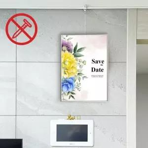 천장 레일 액자걸이 와이어액자걸이 무타공액자 은색 그림 몰딩 액자레일 와이어액자걸이