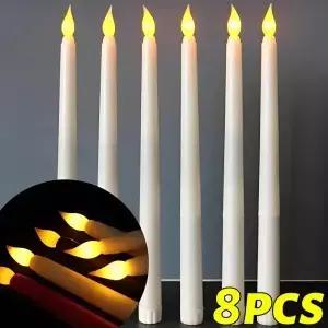 8/1PCS 긴 LED 양초 Flameless 배터리 구동 지적 촛불 빛 깜박이는 홈 이벤트 크리스마스 장식