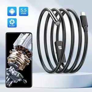 OTG 안드로이드 폰용 USB 내시경 5.5mm 내시경 검사 스네이크 카메라 IP67 방수타입 C용 LED 조명 6개 포함
