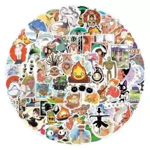 100Pcs 지브리 미야자키 하야오 스티커 DIY 스크랩북 전화 수하물 스케이트 보드 방수 낙서 데칼