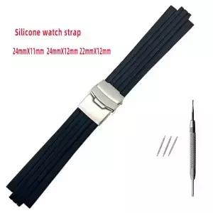 Silicone Watchband For Oris Aquis Watch Band Convex Strap Stainless Steel Safety Buckle Wrist
