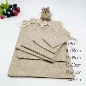 10pcs 황마 가방 선물 Drawstring 주머니 상자 포장 리넨 쥬얼리 디스플레이 웨딩 자루 삼베 Diy