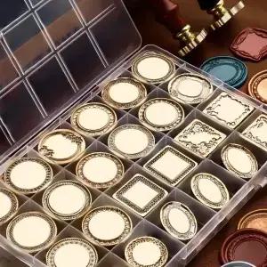 사진 고정 가능 스탬프 왁스 실링 레트로 액자 씰 스크랩북 도장 공예 Diy 결혼식 장식 초대장