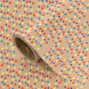 선물 포장용 다색 물방울 무늬 크라프트 종이 롤 생일 기념일 DIY 공예 장식용 밝은 색상의 색종이 조각