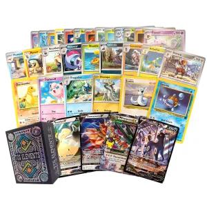 포켓몬 TCG 번들 100장 레전더리 Vstar GX EX 래디언트 풀아트 포일 10장 덱박스