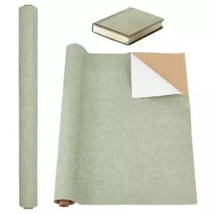 책 바인딩용 종이 뒷면이 있는 직사각형 리넨 원단 1장 Dark Sea Green 100x43x0.05cm